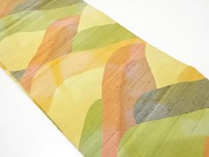 手織り紬　山並模様織り出し名古屋帯